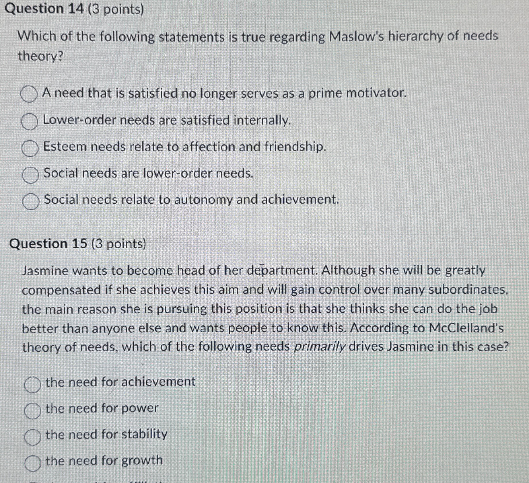  Question 14(3 points) Which of the following statements is true regarding
