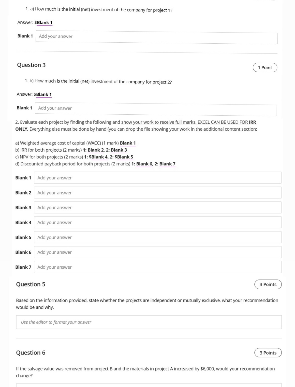 in the submission section - showing step-by-step how you reached your answers.