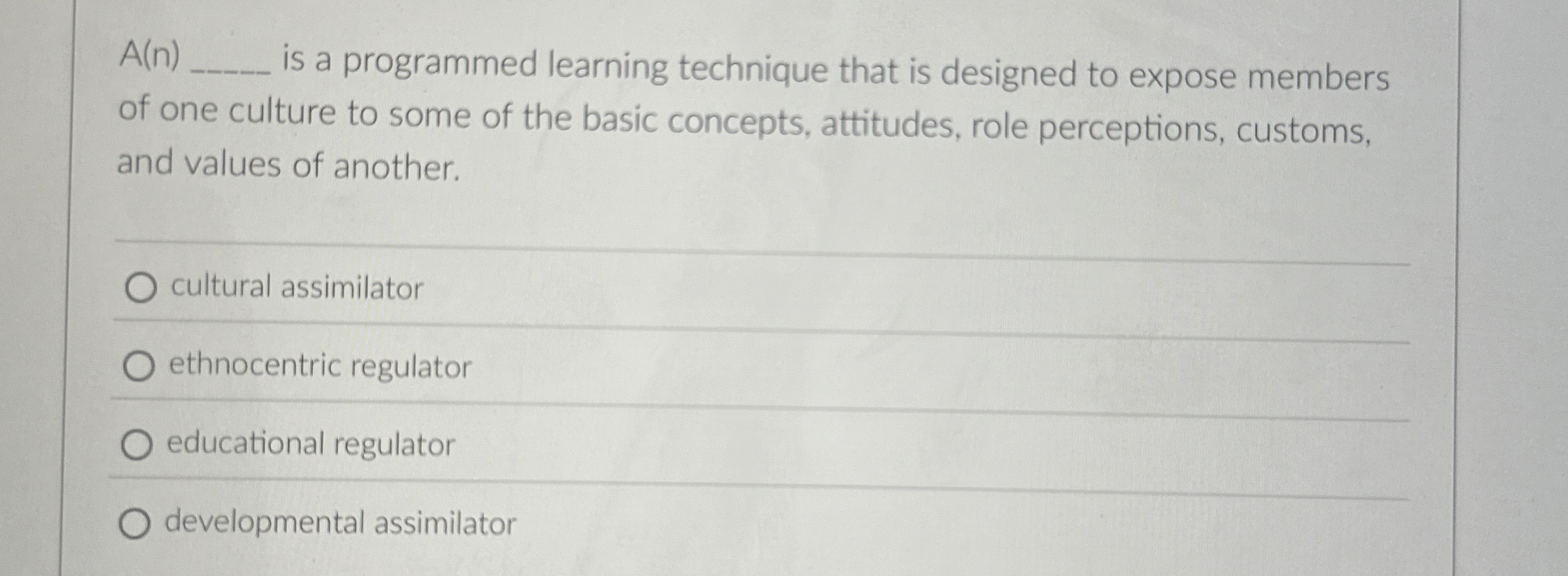  A(n) is a programmed learning technique that is designed to expose