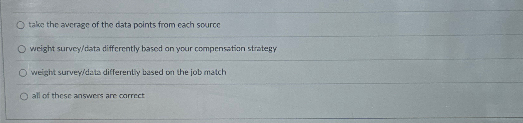  take the average of the data points from each source weight