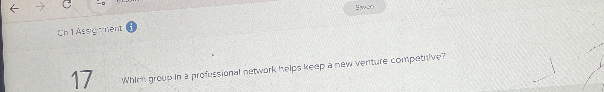  Ch 1 Assignment i 17 Which group in a professional network