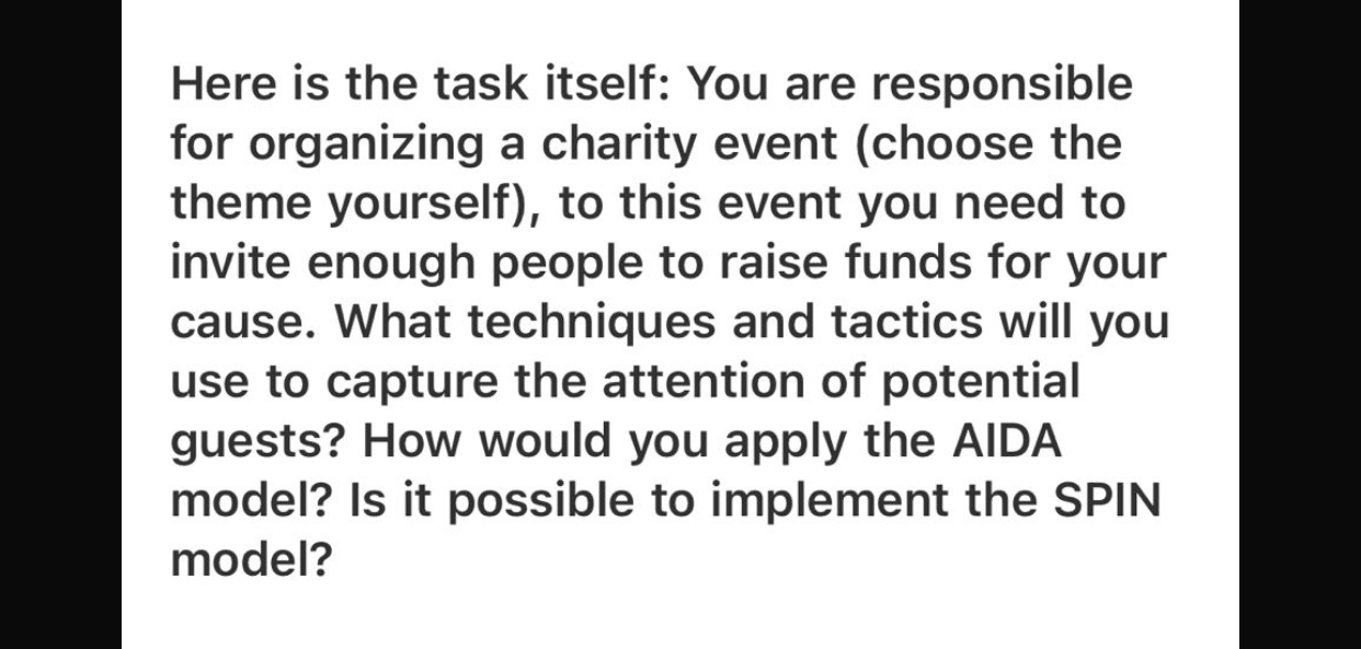  Here is the task itself: You are responsible for organizing a