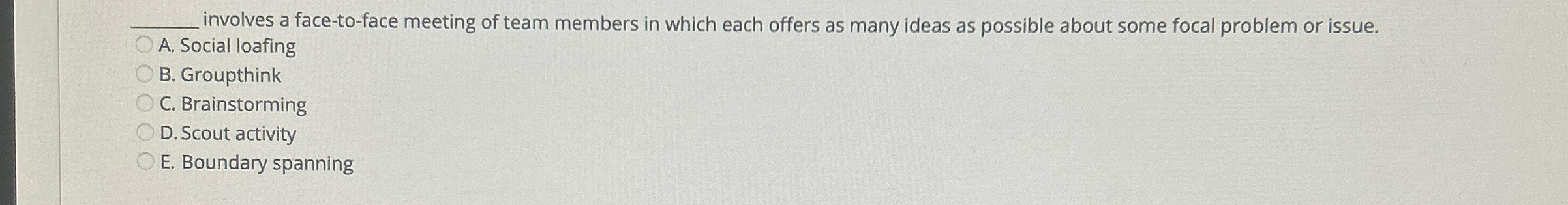  q, involves a face-to-face meeting of team members in which each