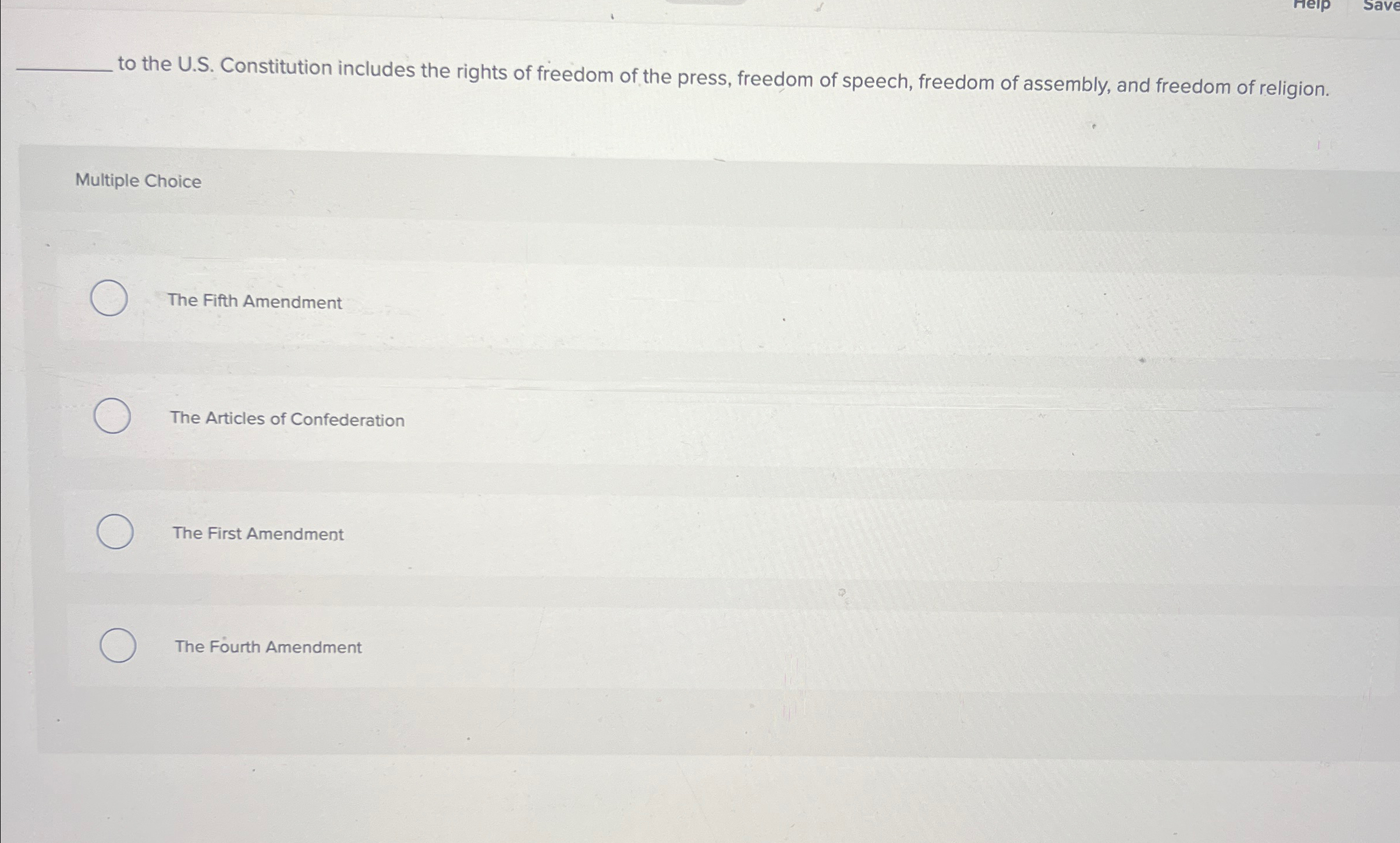  to the U.S. Constitution includes the rights of freedom of the