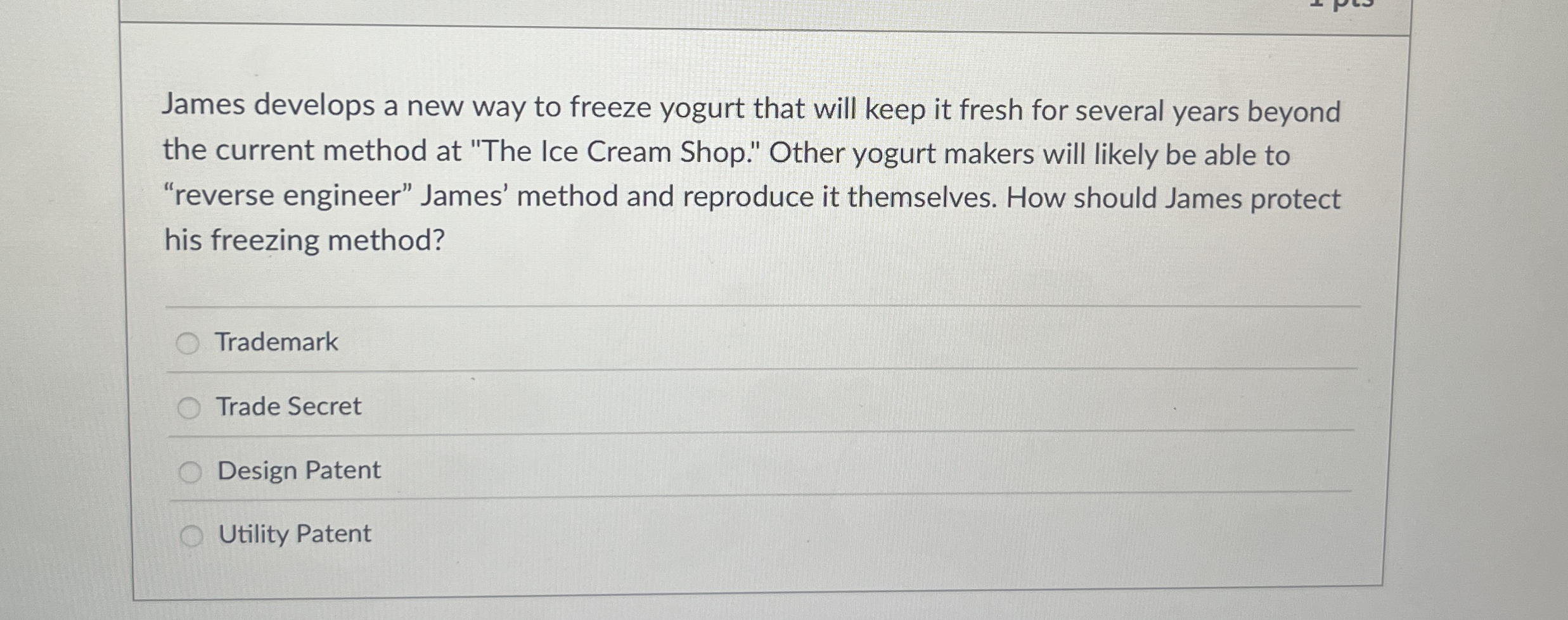  James develops a new way to freeze yogurt that will keep