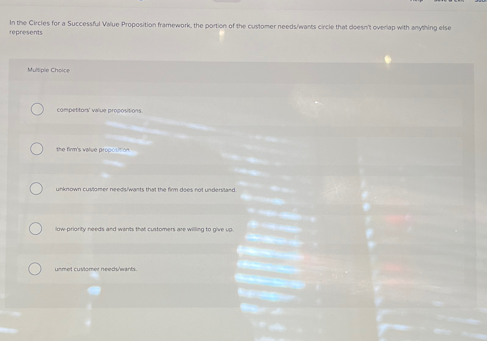  In the Circles for a Successful Value Proposition framework, the portion