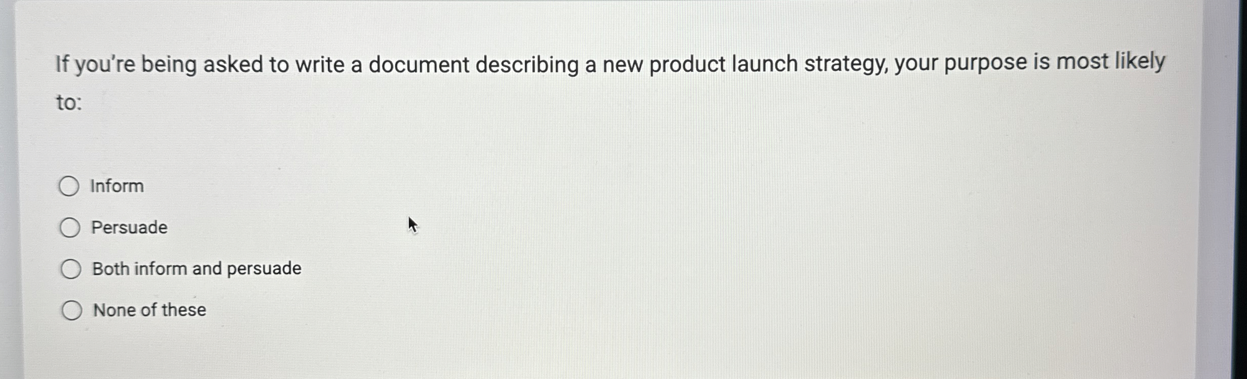  If you're being asked to write a document describing a new