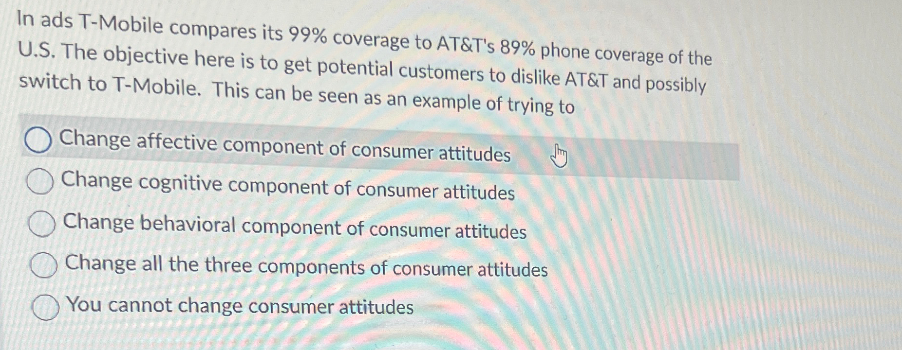  In ads T-Mobile compares its 99% coverage to AT&T's 89% phone