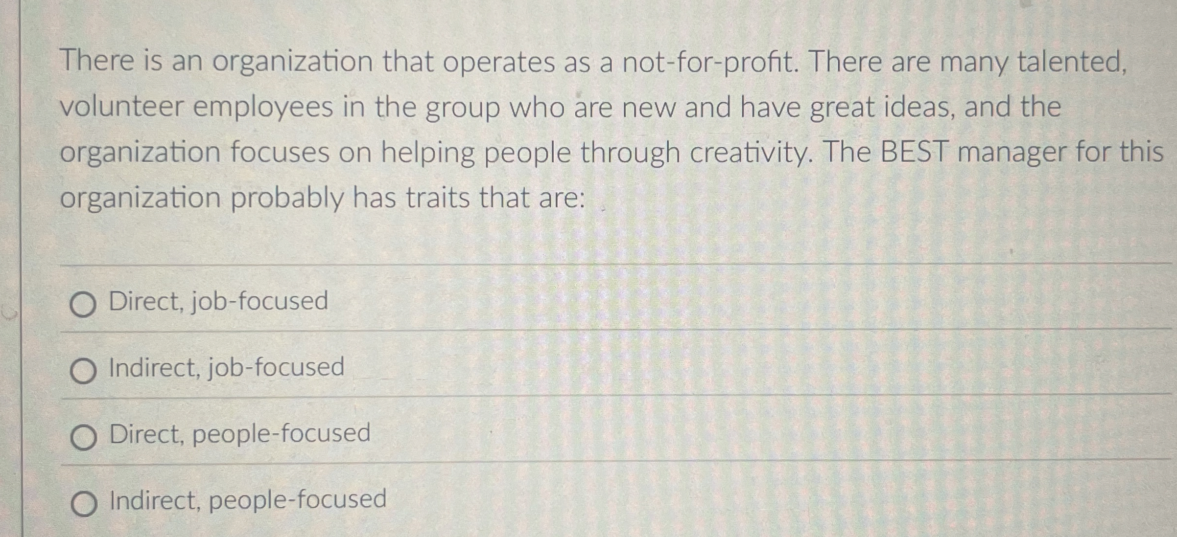  There is an organization that operates as a not-for-profit. There are