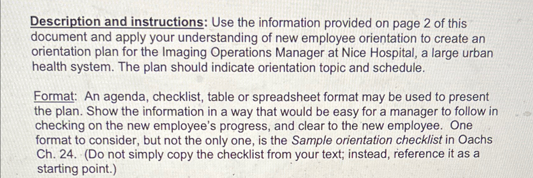  Description and instructions: Use the information provided on page 2 of