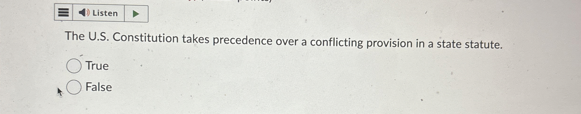  The U.S. Constitution takes precedence over a conflicting provision in a