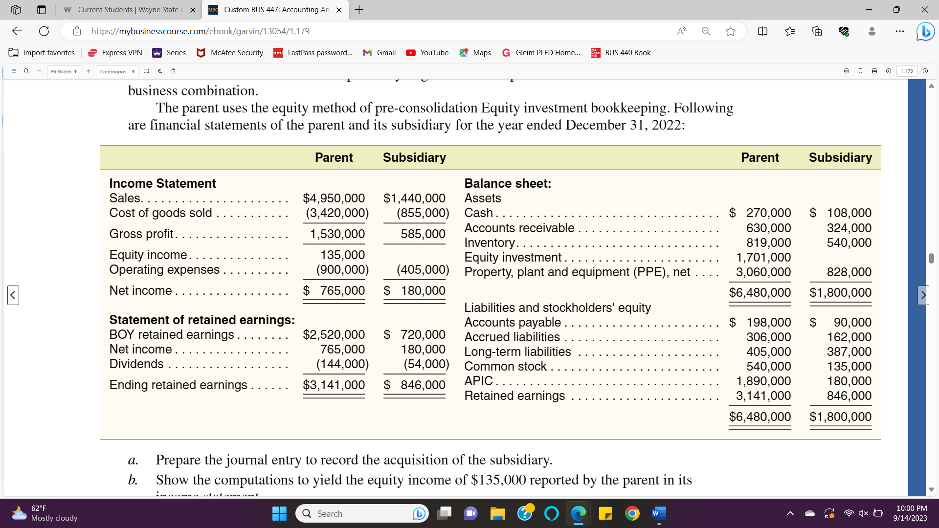 447: Accounting An X + X