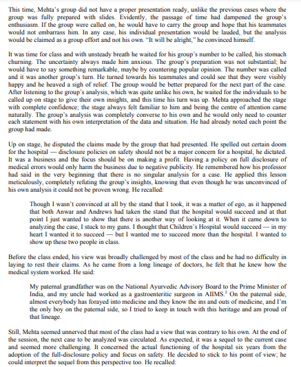  This time, Mehta's group did not have a proper presentation ready,