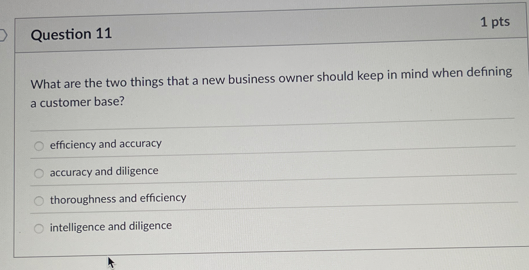  Question 11 What are the two things that a new business
