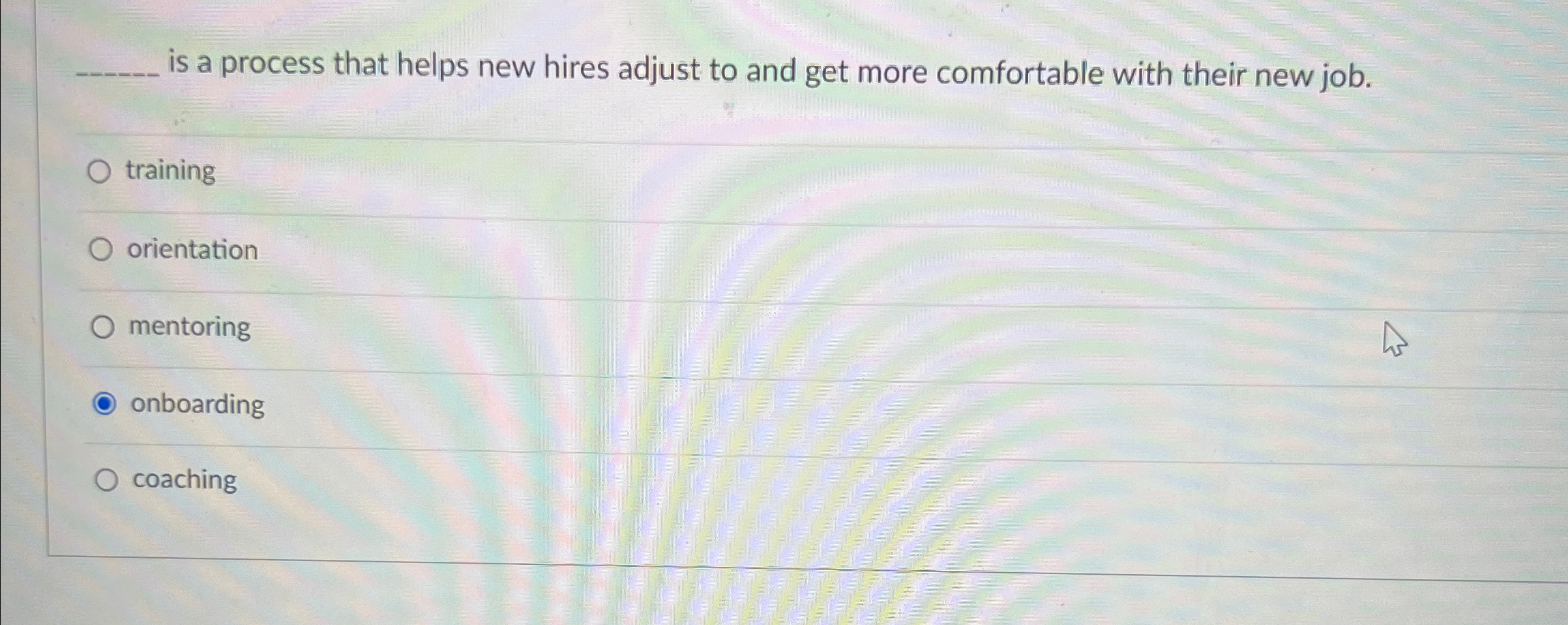  q, is a process that helps new hires adjust to and