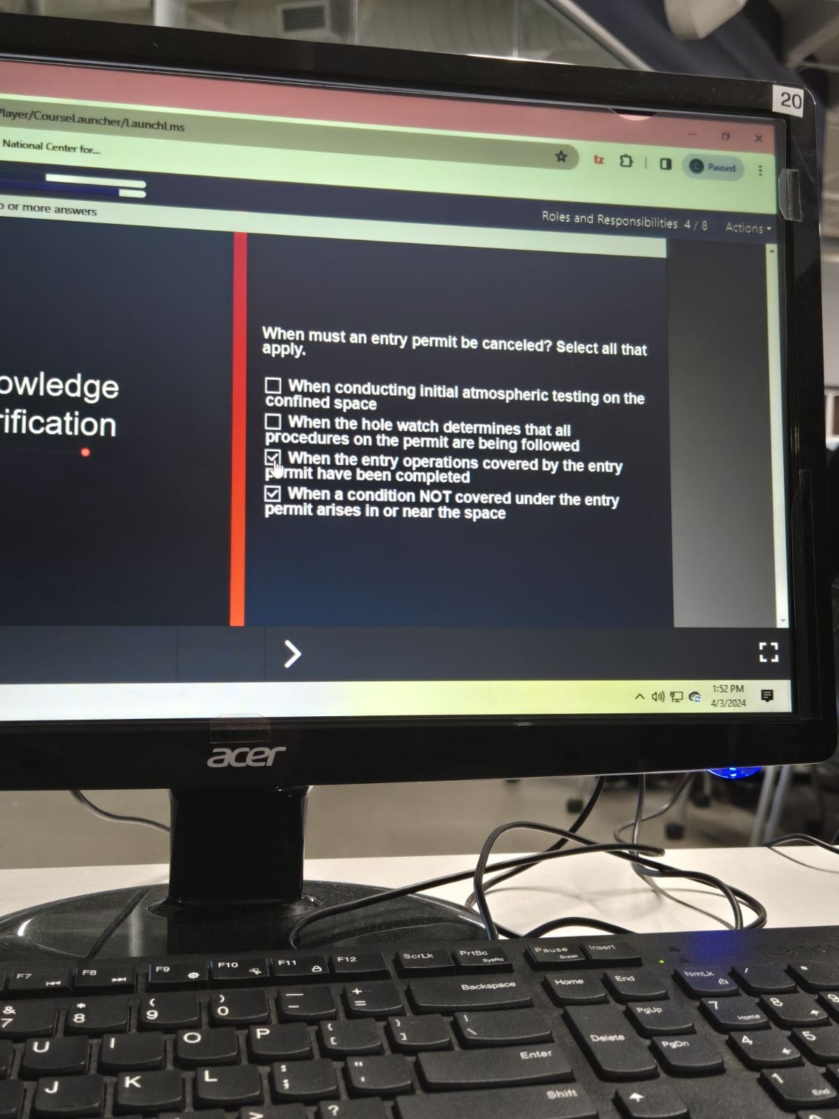  When must an entry permit be canceled? Select all that apply.
