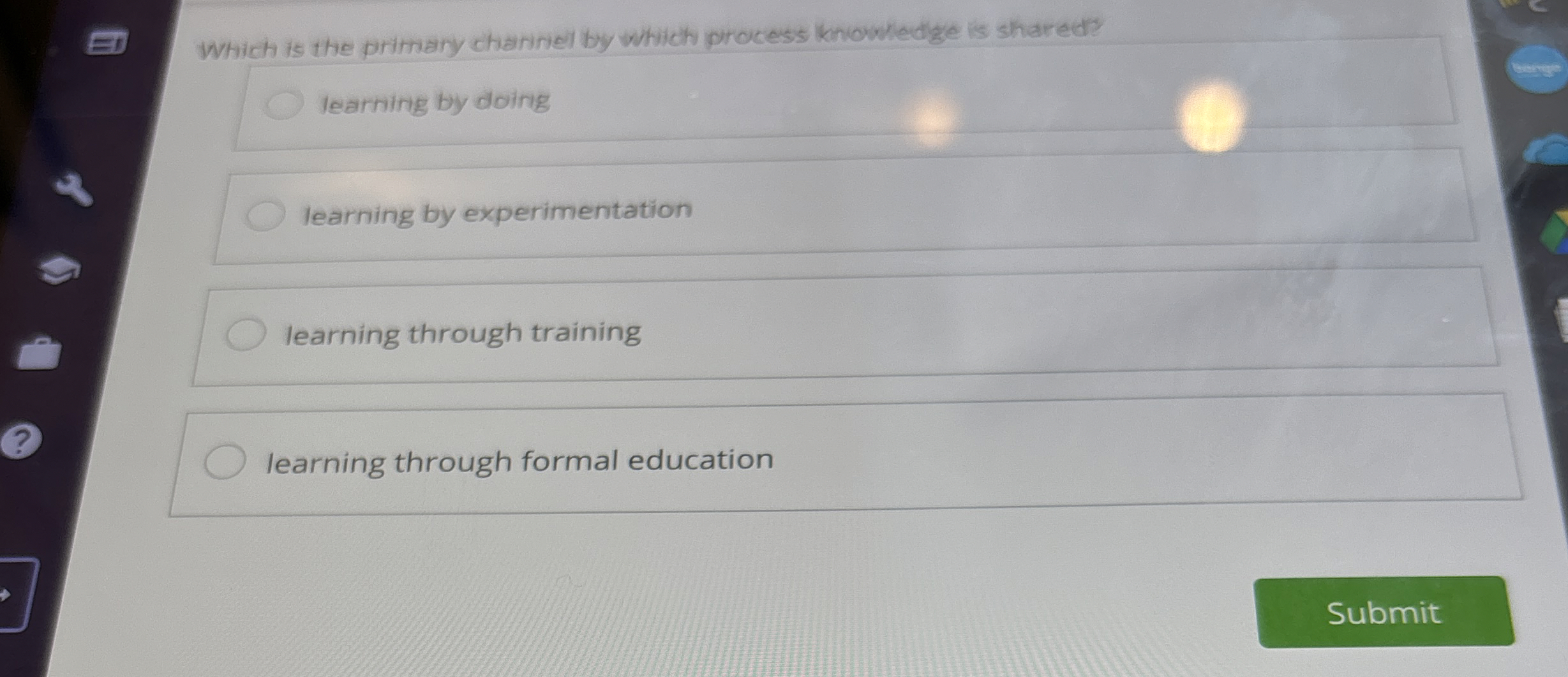  Which is the primany chaninel by which process knowledge is sharedy
