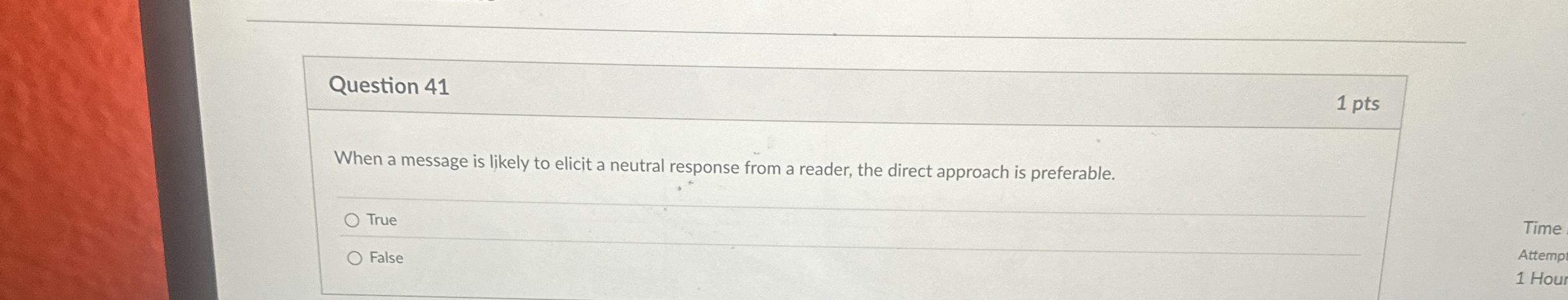  Question 41 When a message is likely to elicit a neutral