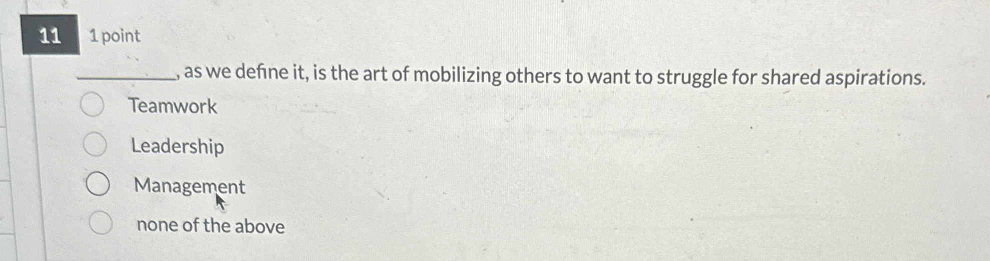 111 point q, as we define it, is the art of