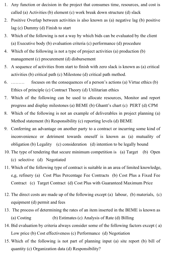  Any function or decision in the project that consumes time, resources,