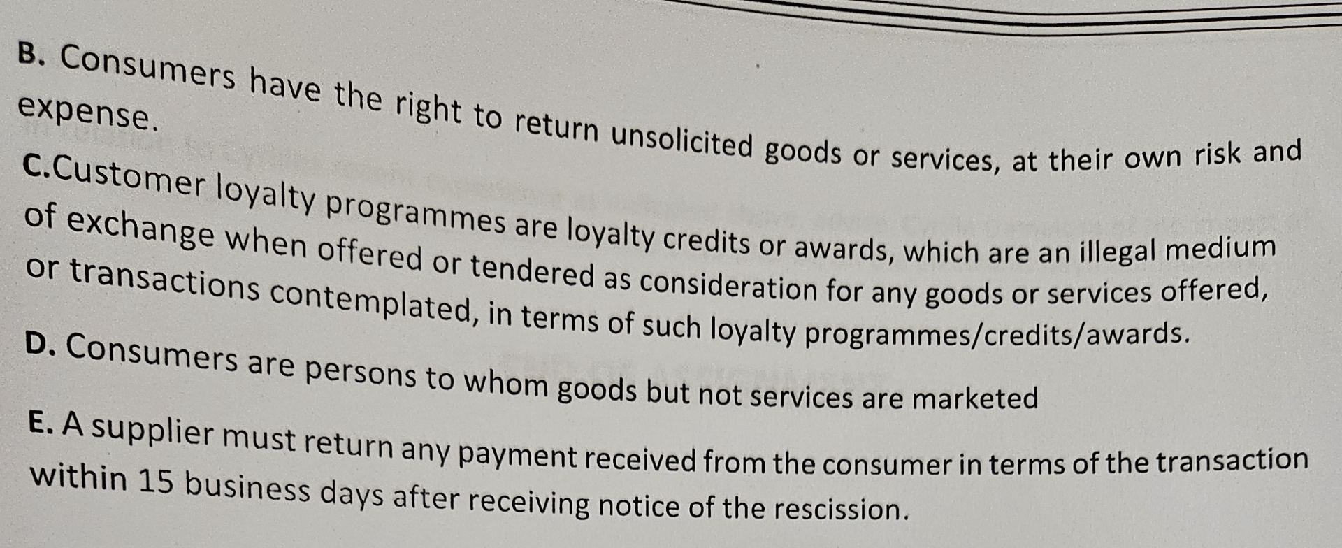  1.6 COOLING OFF RIGHT(5)A statute gives the consumer asubject to the