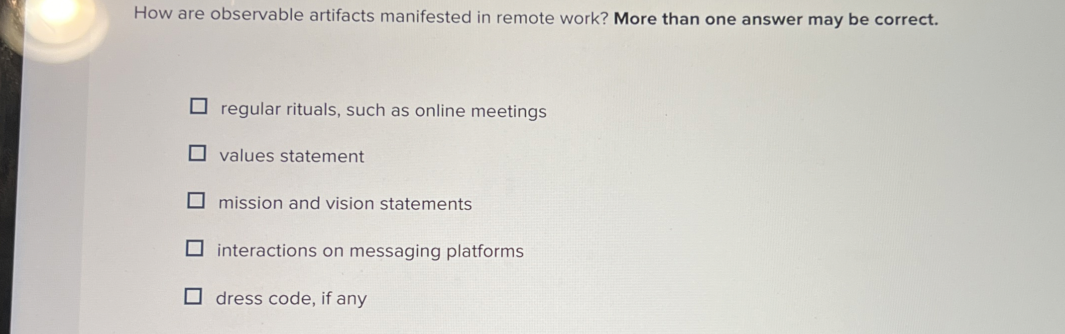  How are observable artifacts manifested in remote work? More than one