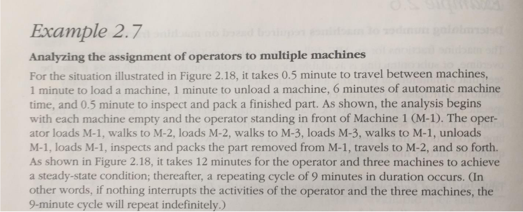  Example 2.7 Analyzing the assignment of operators to multiple machines For