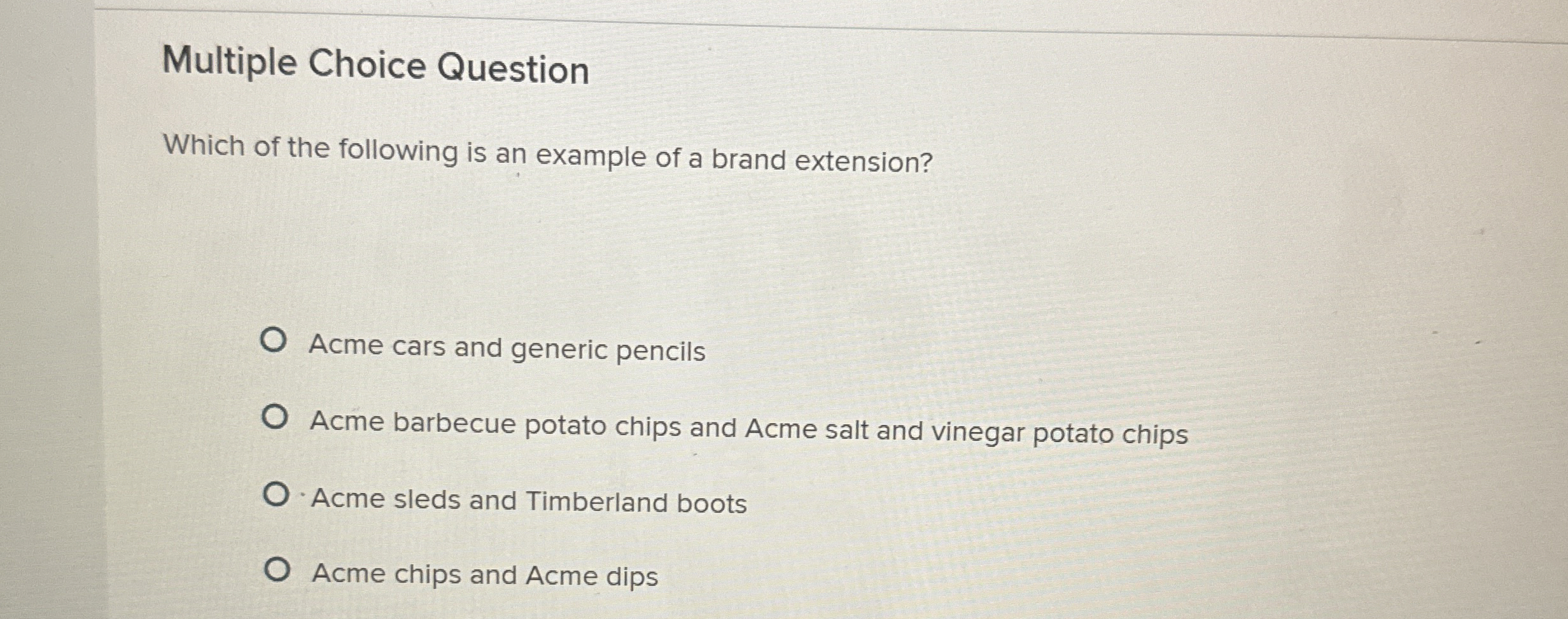  Multiple Choice Question Which of the following is an example of