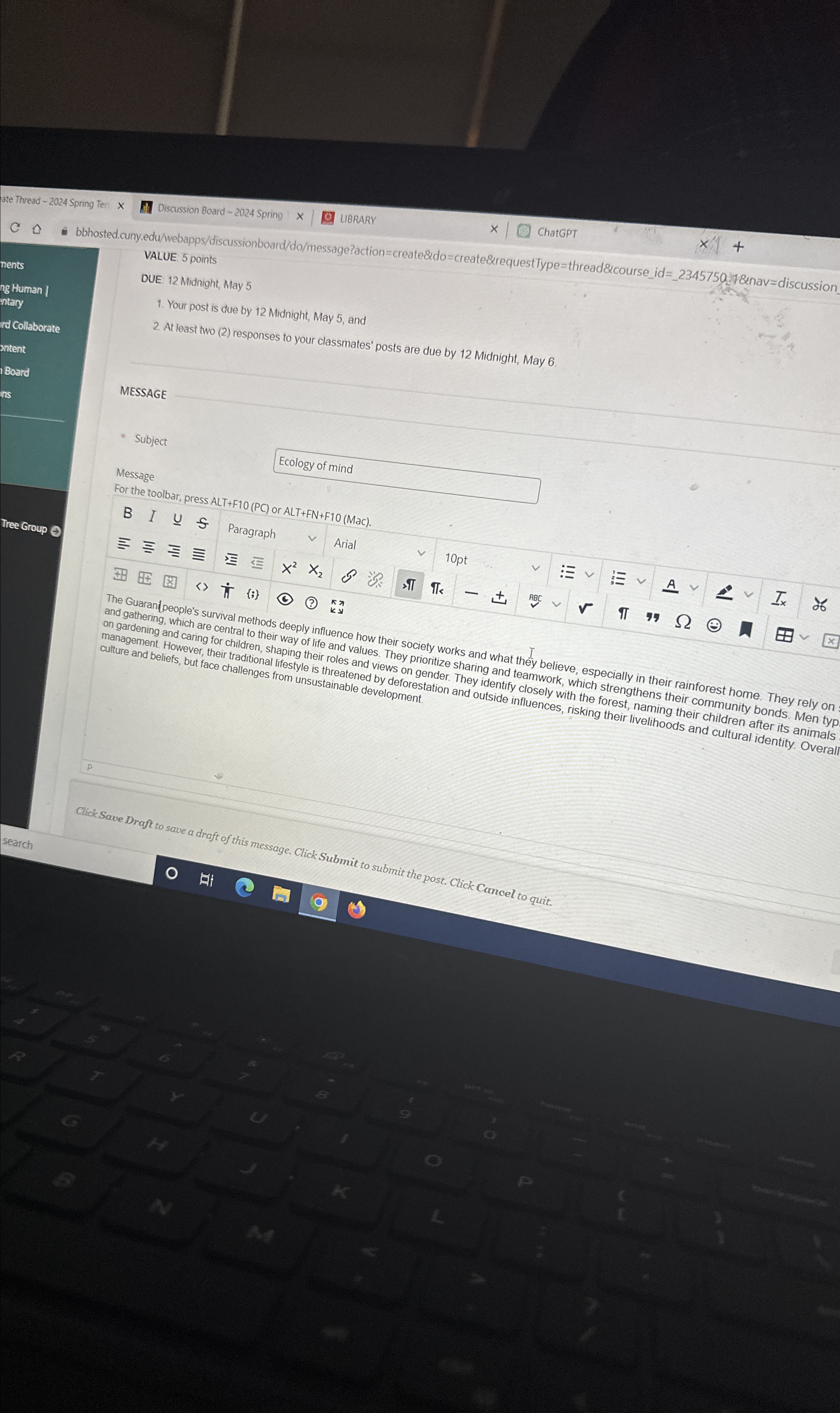  ate Thread -2024 Spring Ter Discussion Board -2024 Spring LIBRARY ChatGPT