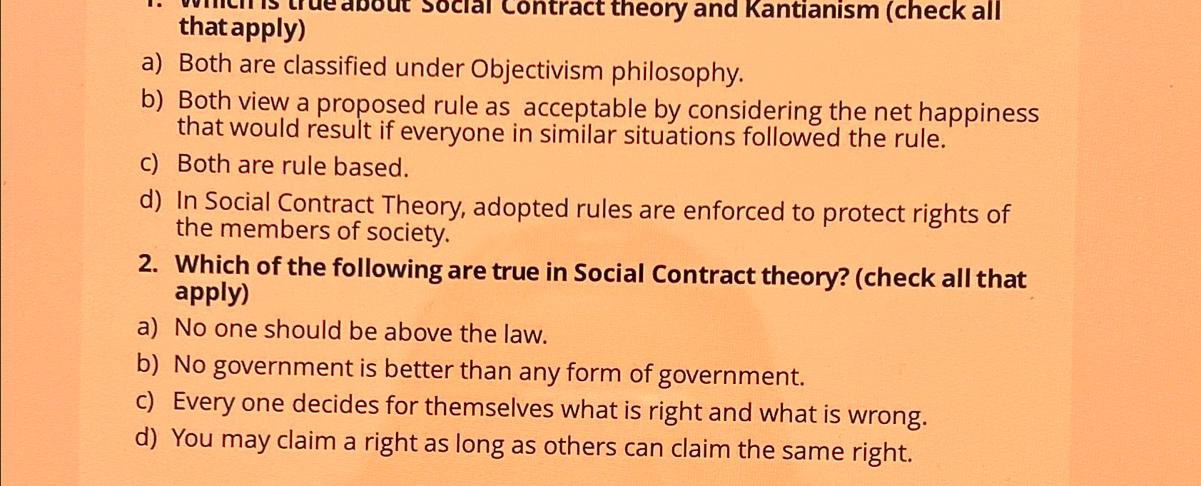  that apply) a) Both are classified under Objectivism philosophy. b) Both