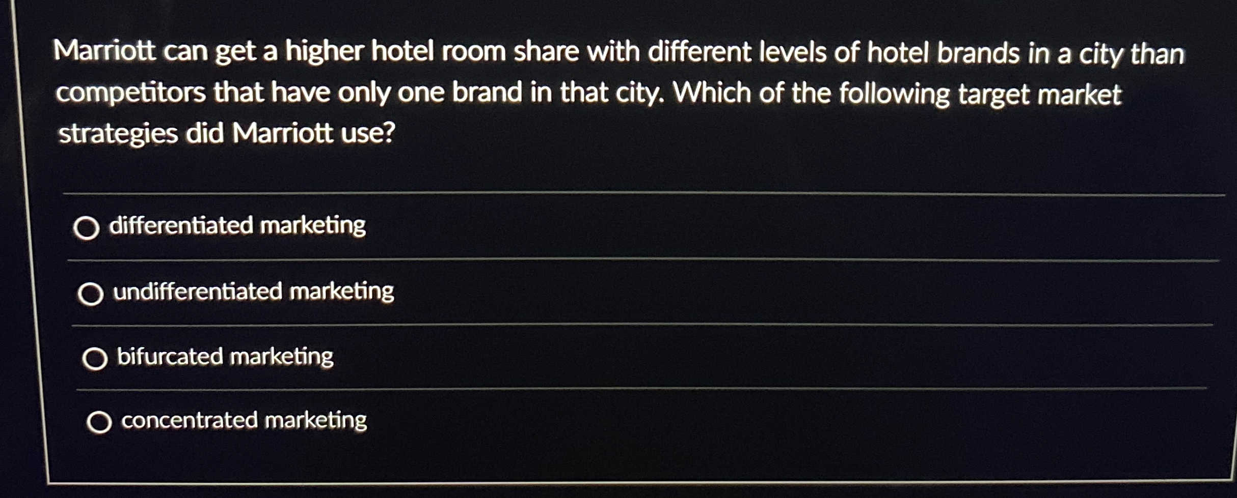  Marriott can get a higher hotel room share with different levels