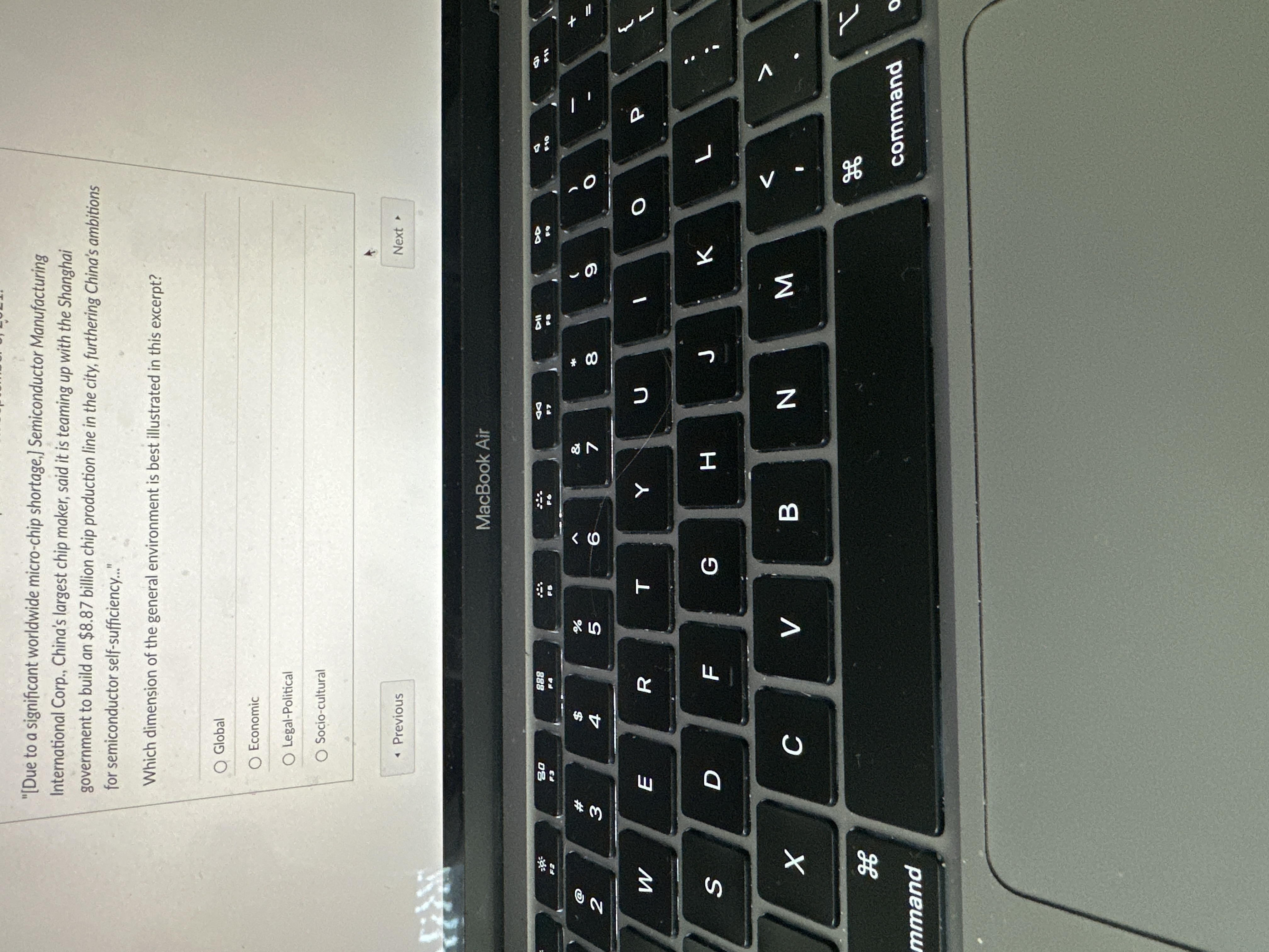  "[Due to a significant worldwide micro-chip shortage,] Semiconductor Manufacturing International Corp.,