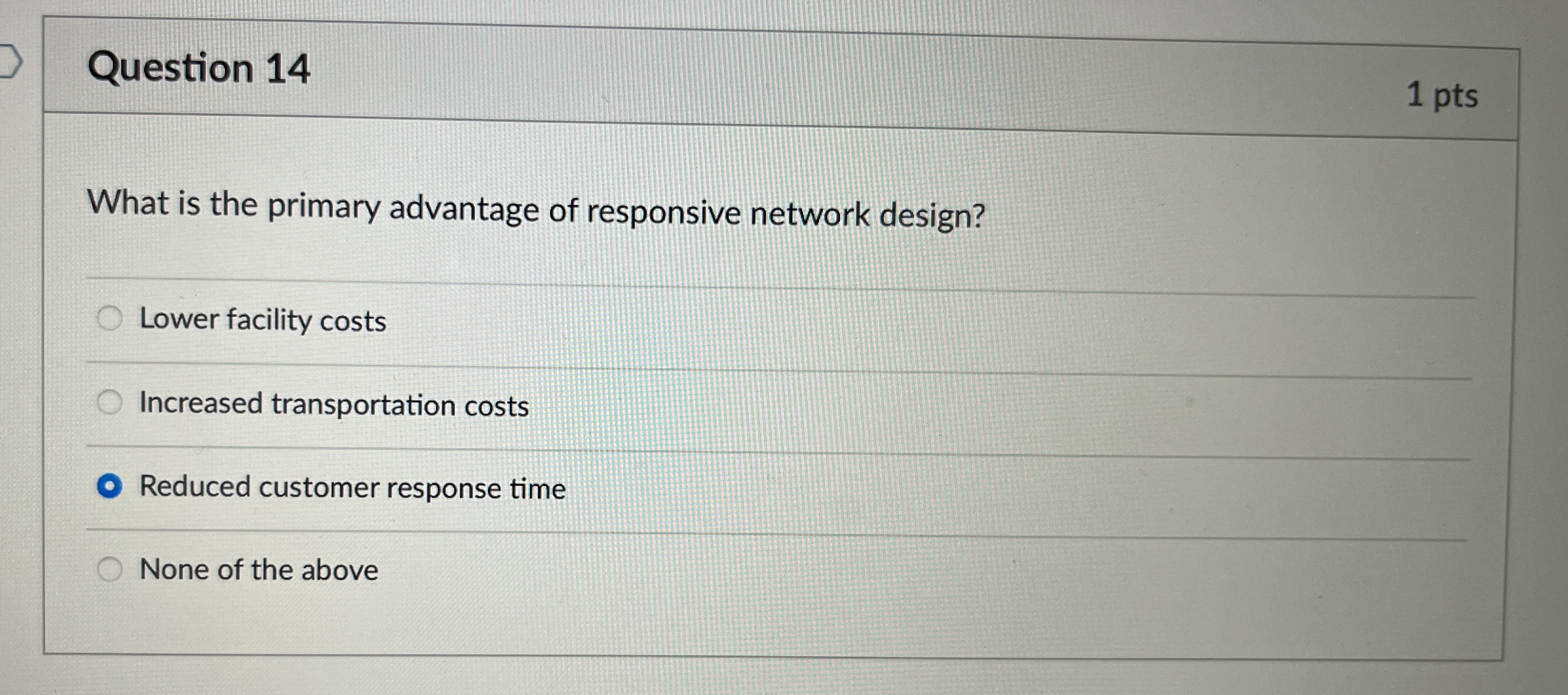  Question 14 1 pts What is the primary advantage of responsive