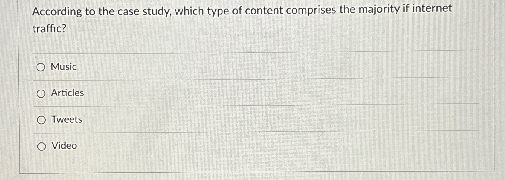  According to the case study, which type of content comprises the
