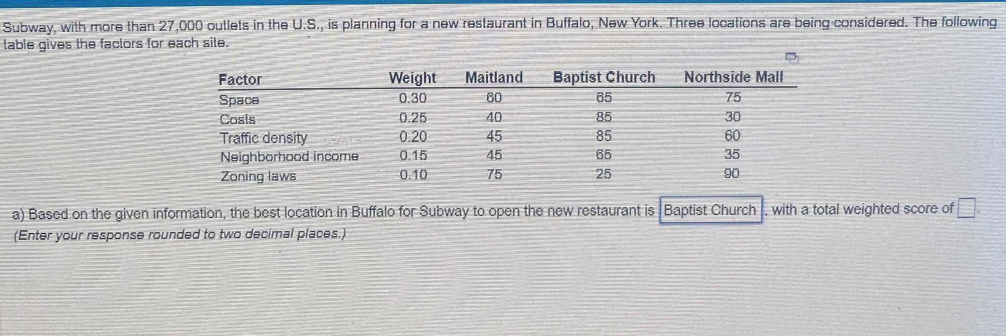  Subway, with more than 27,000 oullets in the U.S, is planning
