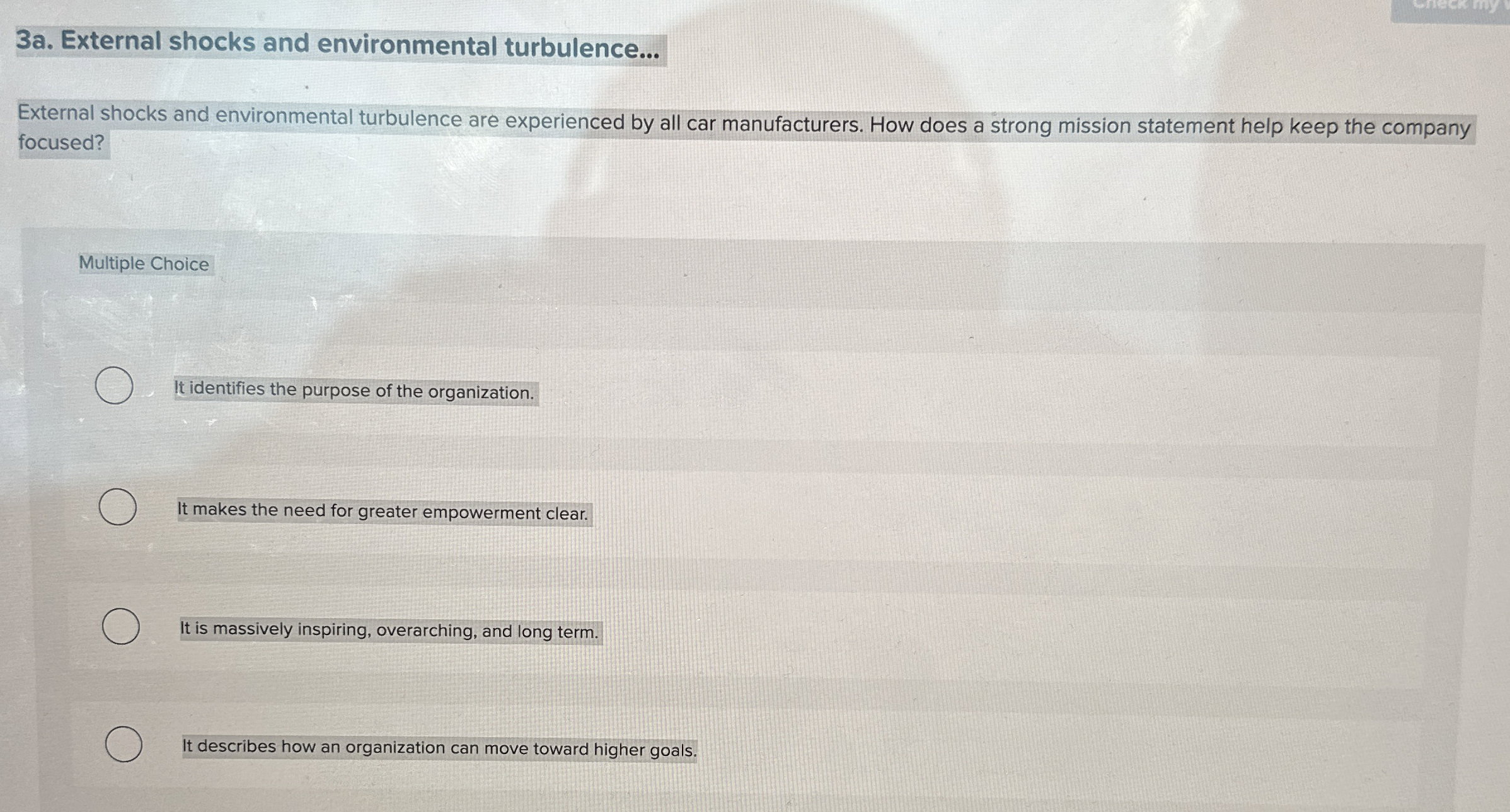  3a. External shocks and environmental turbulence... External shocks and environmental turbulence