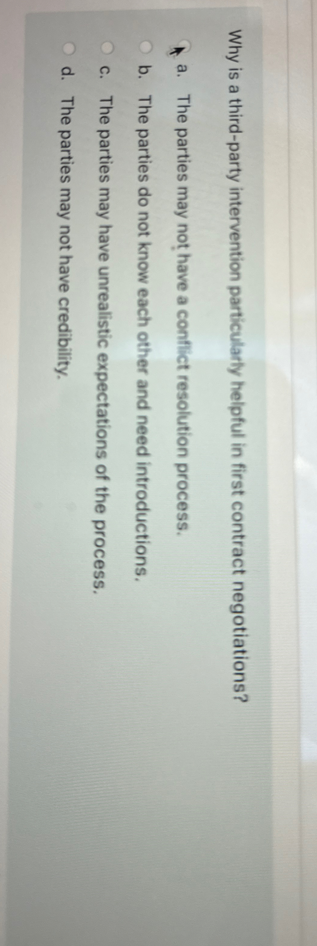  Why is a third-party intervention particularly helpful in first contract negotiations?