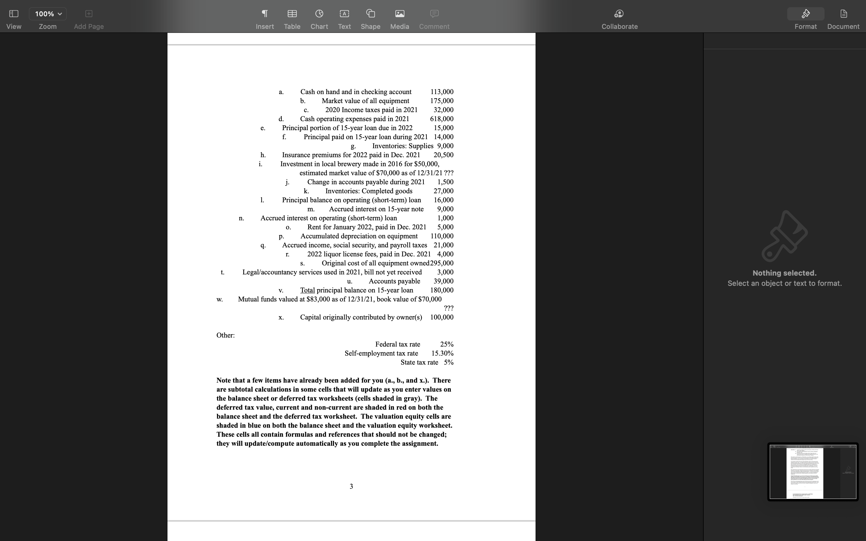 HW 1 As of December 31, 2021 Notes ASSETS 2021 LIABILITIES AND