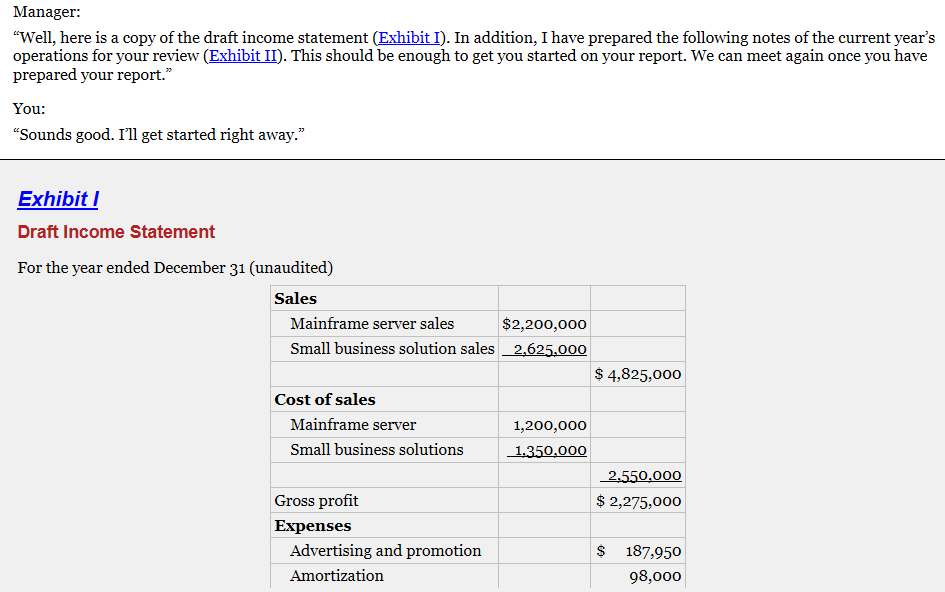 issue and how it is currently being accounted for. Identify any possible