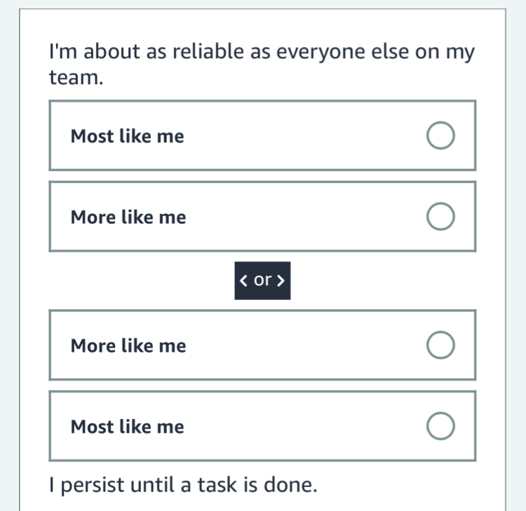  I'm about as reliable as everyone else on my team. More