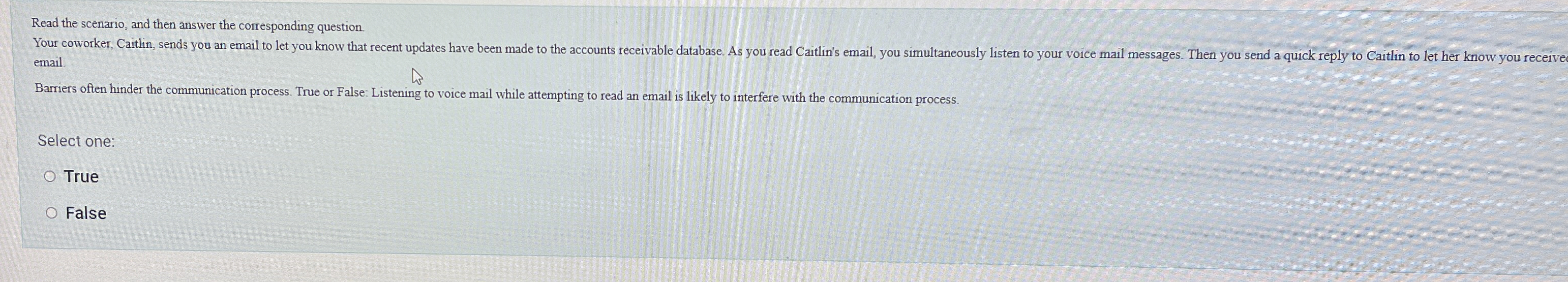  Read the scenario, and then answer the corresponding question email. Barriers