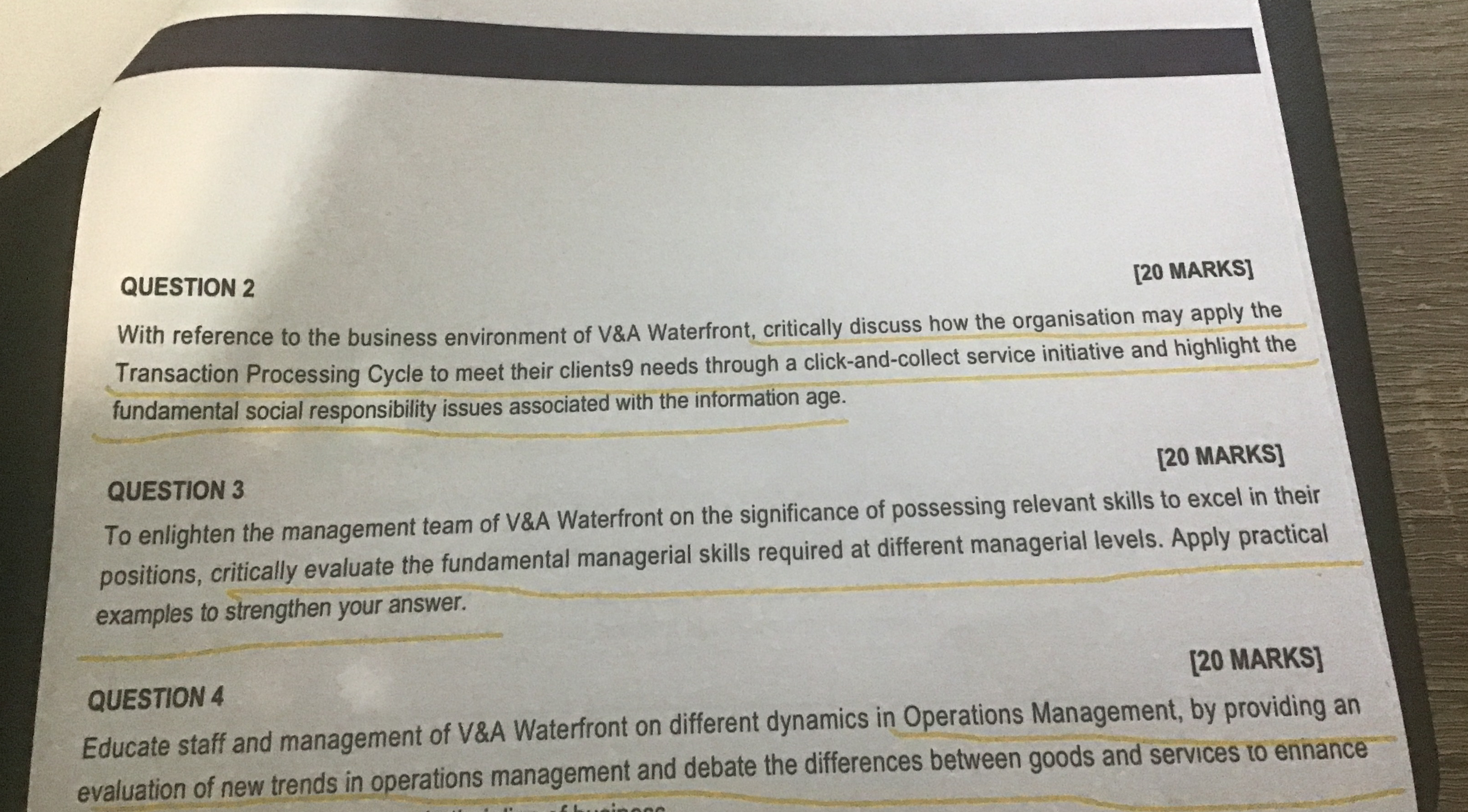  QUESTION 2 [20 MARKS] With reference to the business environment of