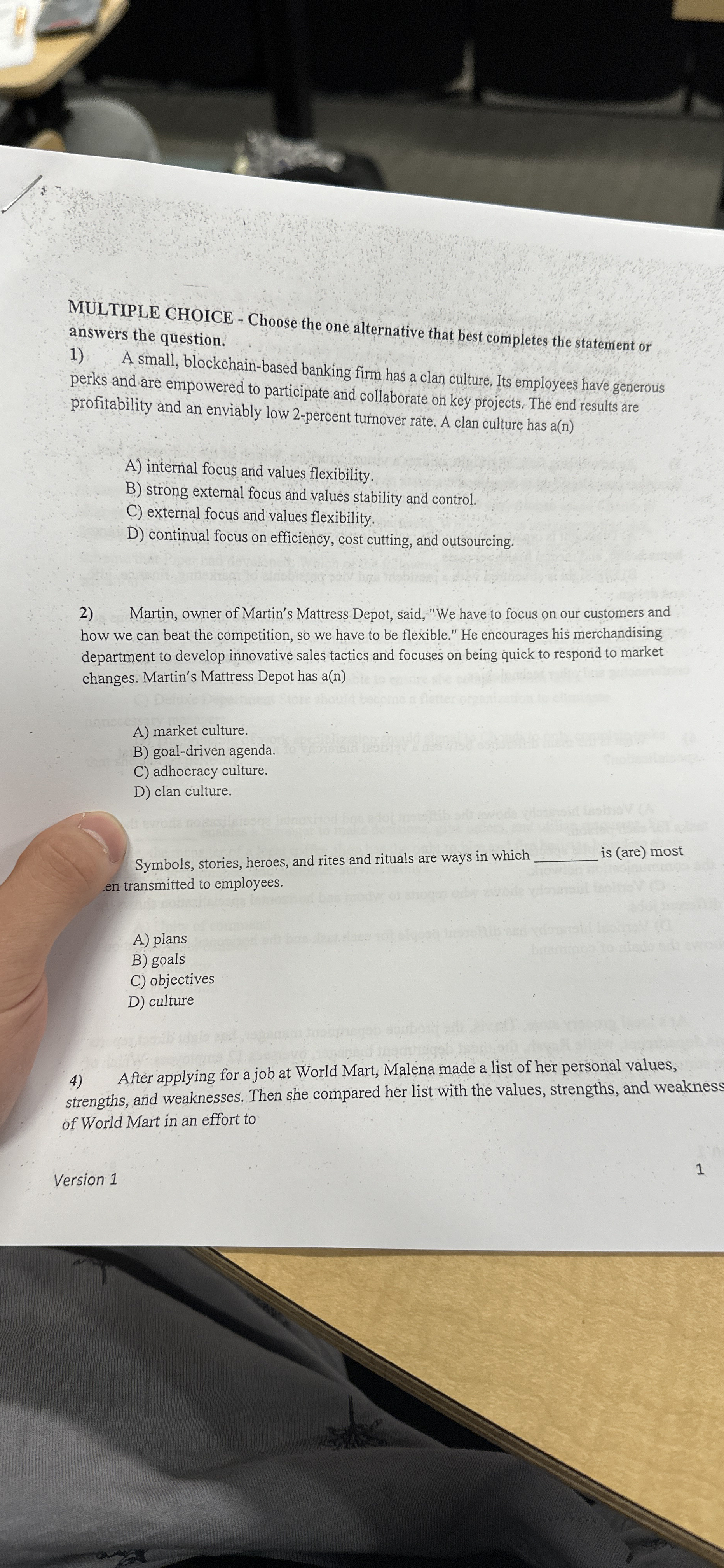  MULTIPLE CHOICE - Choose the one alternative that best completes the