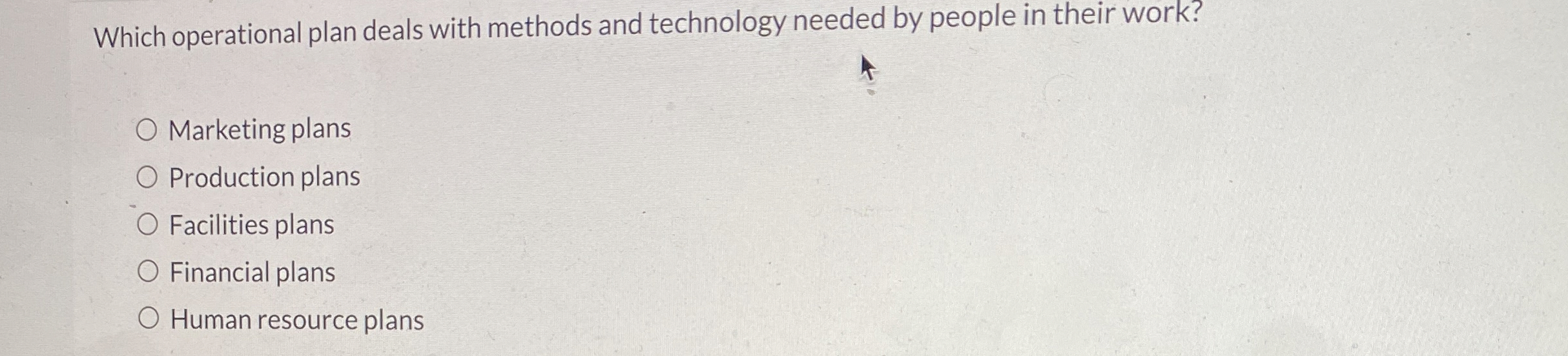  Which operational plan deals with methods and technology needed by people