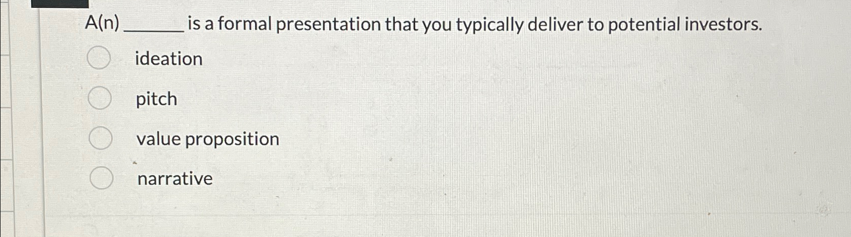  A(n) is a formal presentation that you typically deliver to potential