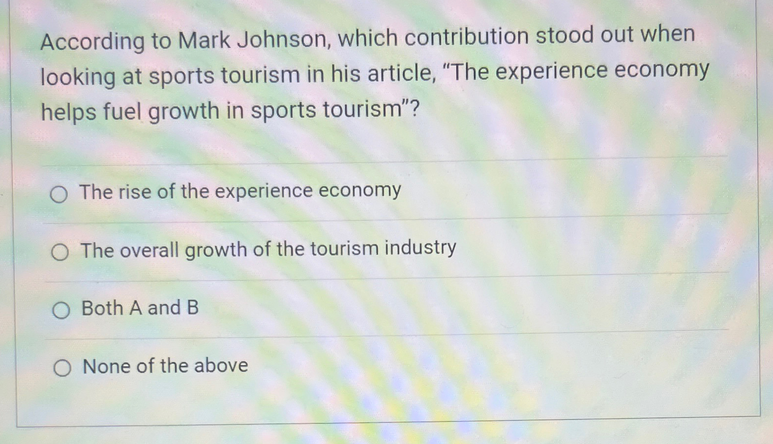  According to Mark Johnson, which contribution stood out when looking at