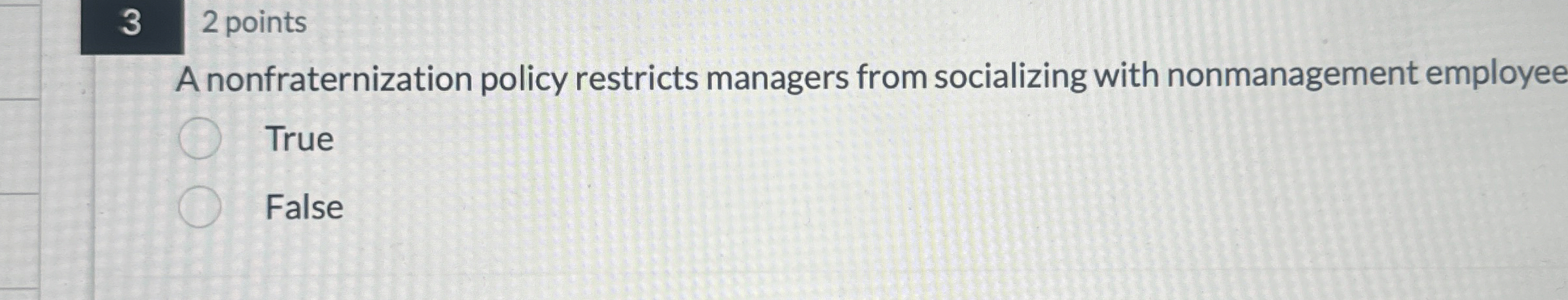  2 2 points Incorrect job design is an internal factor influencing