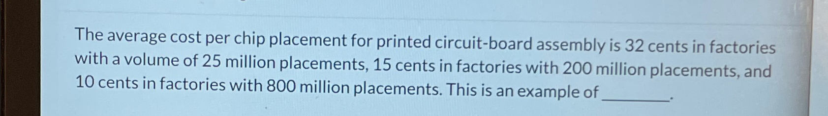  The average cost per chip placement for printed circuit-board assembly is
