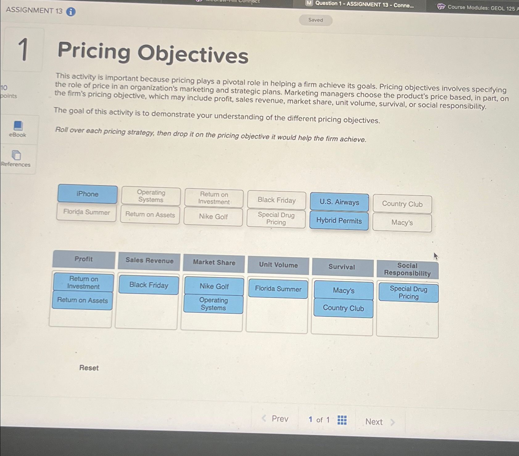  ASSIGNMENT 13 Question 1- ASSIGNMENT 13- Conne.. Course Modules: GEOL 125