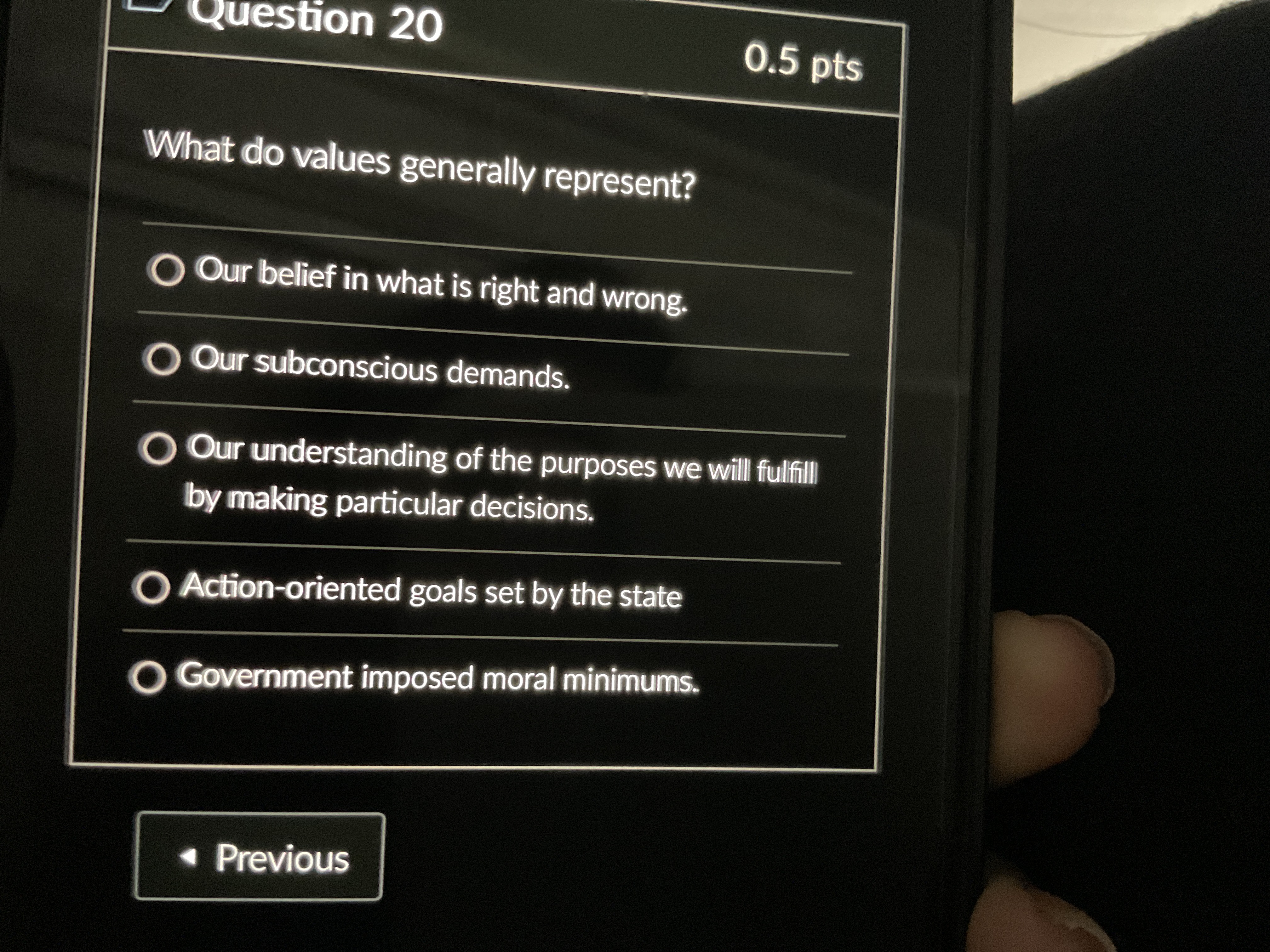  What do values generally represent? Our belief in what is right